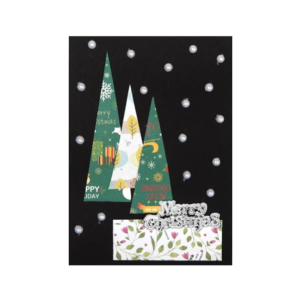 (재미스쿨) 크리스마스 카드만들기 패키지 11번 5인용 DIY 카드 꾸미기