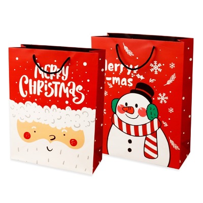 (디랩) 팬시레드 쇼핑백 중형 랜덤 1개 크리스마스 선물 포장