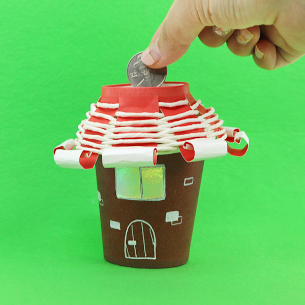 (재미스쿨) 종이컵 집 저금통만들기 1인용 DIY 공예 집콕놀이