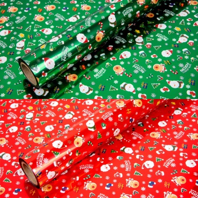 (디랩) 메리 비닐 포장지 중형 1롤 증착 선물 크리스마스