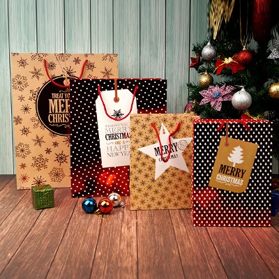 (디랩) 레드박 쇼핑백 소형 랜덤 1개 크리스마스 선물 포장